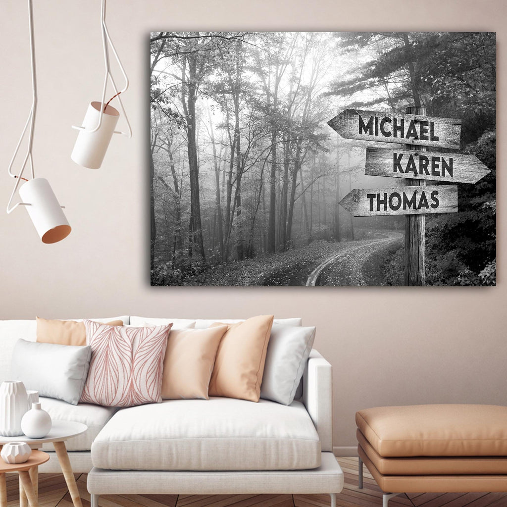 Jungle Street Signs, Black & White Canvas, Street Signs Canvas