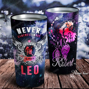 Never Underestimate Zodiac Personalized Tumbler - Astrology Sign Gift, Stainless Tumbler