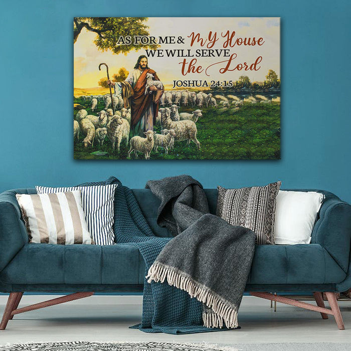 As for me & my house we will serve the lord, God Canvas, Wall-art Canvas