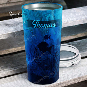 To My Dad - Fish Waves - Personalized Tumbler - Father's Day Gift, Dad Tumbler, Dad Cup, Best Dad Gift