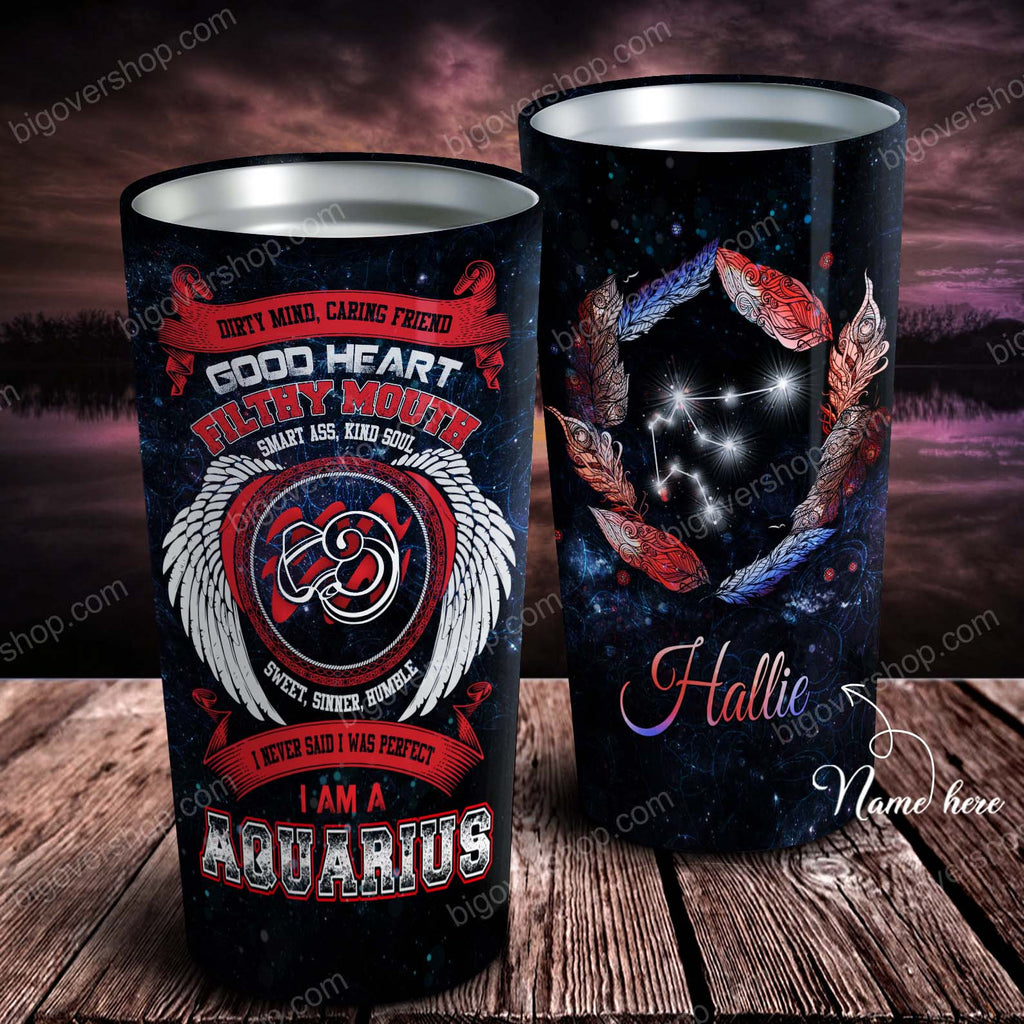 Good Heart Filthy Mouth Smart Ass Kind Soul Personalized Zodiac Tumbler - Astrology Sign Gift, Stainless Tumbler