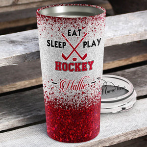 Personalized Hockey Mom - Eat Sleep Play Tumbler - Mother's Day Gift, Mom Tumbler