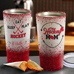 Personalized Hockey Mom - Eat Sleep Play Tumbler - Mother's Day Gift, Mom Tumbler