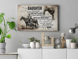 To My Daughter Wherever Your Journey In Life - Always Enjoy The Ride 0.75 & 1.5 In Framed Canvas - Wall Decor, Canvas Wall Art