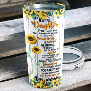 To My Beautiful Daughter Tumbler - Sunflower Personalized Tumbler - Daughter Gift