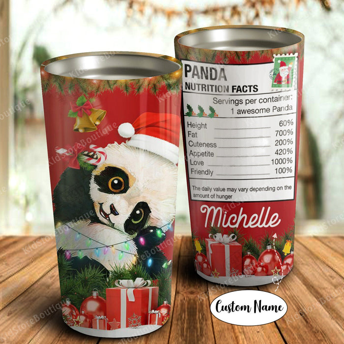 Personalized Peronalized Christmas Panda Tumbler - Best Christmas Gifts For Daughter or Son - Panda Lover Gifts