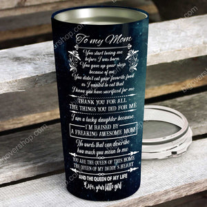 Tree Galaxy Mom is Just Two Wings Short of an Angel - Personalized Tumbler - Mother's Day Gift - Best Gift Mom Tumbler