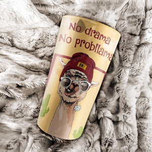 No drama, no probllama, Drama queen llama queen, Funny Tumbler, Personalized Tumbler