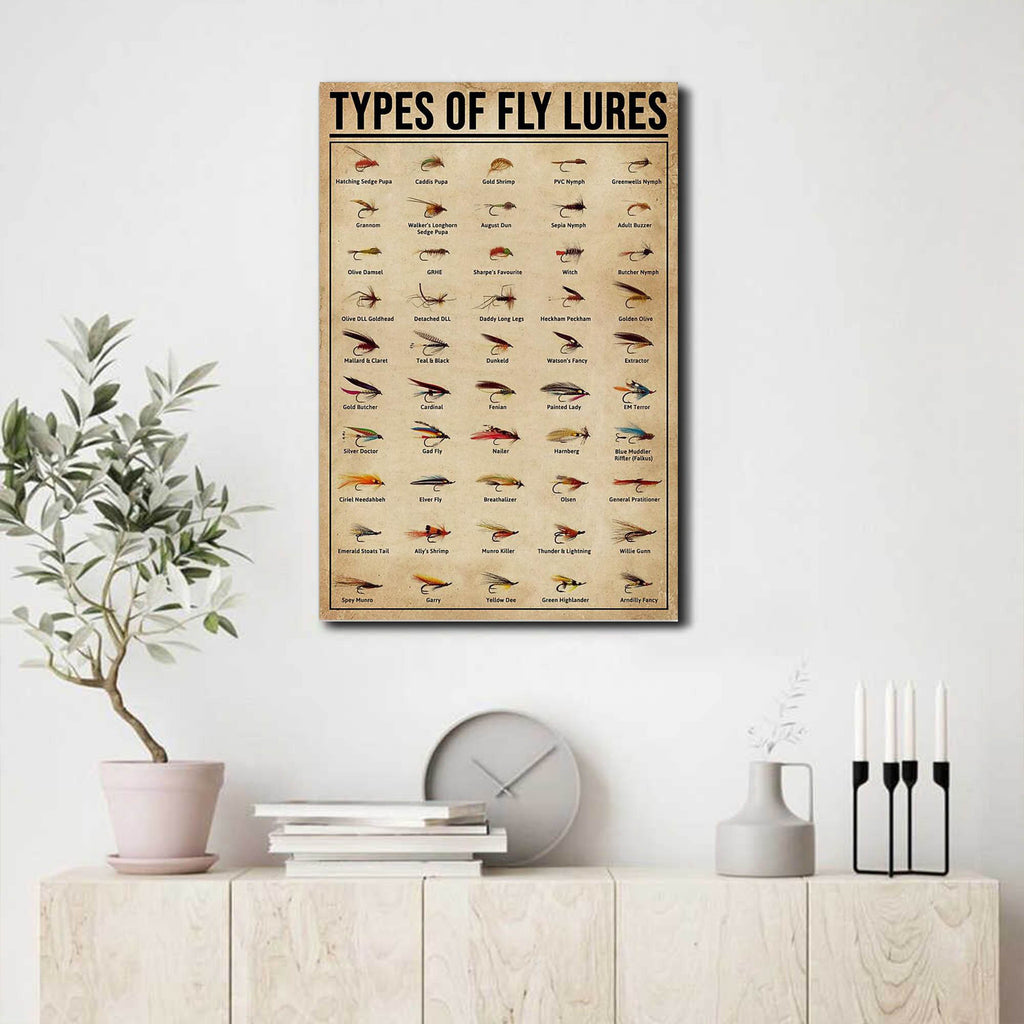 Types of fly lures, Wall-art Canvas