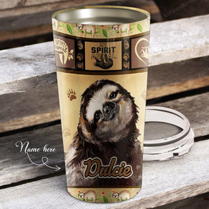 Personalized Sloth Look Back Look Ahead Beside You and I'll Be There Stainless Steel Tumbler