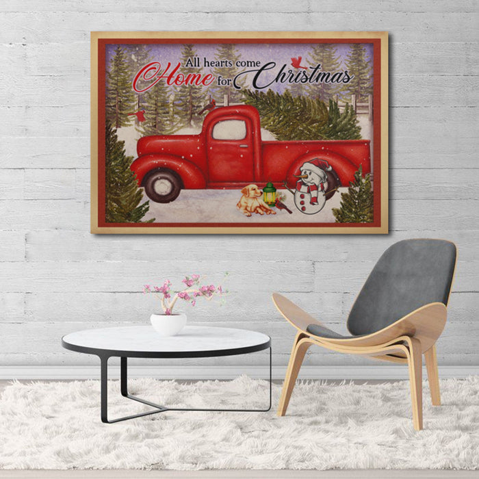 All Hearts Come Home For Christmas Gallery Framed Canvas