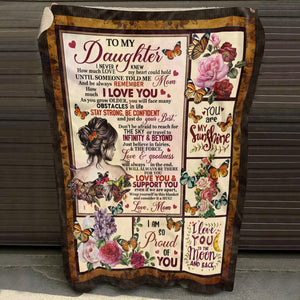 Mom To My Daughter I Never Knew How Much Love My Heart Could Hold Butterfly Fleece Blanket -Christmas Best Gifts For Daughter From Mom