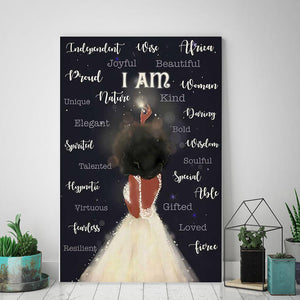 Afro I Am Independent Wise Africa Proud Nature Woman Canvas, Gift for Her Canvas