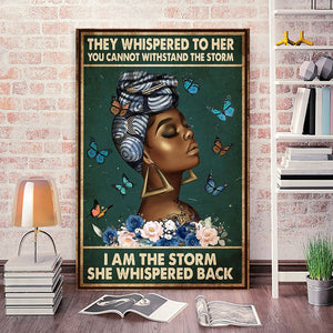 Afro Queen they whispered to her, Gift for Her Canvas, Wall-art Canvas