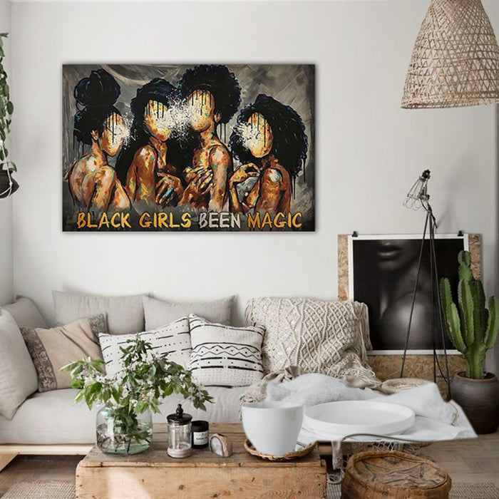 Black Girls Been Magic Canvas - armhouse Sign Decor, Wall-art Canvas