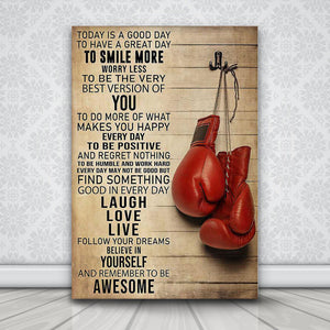 Boxing Today Is A Great Day To Smile More Worry Less Canvas Prints, Boxing lover Canvas