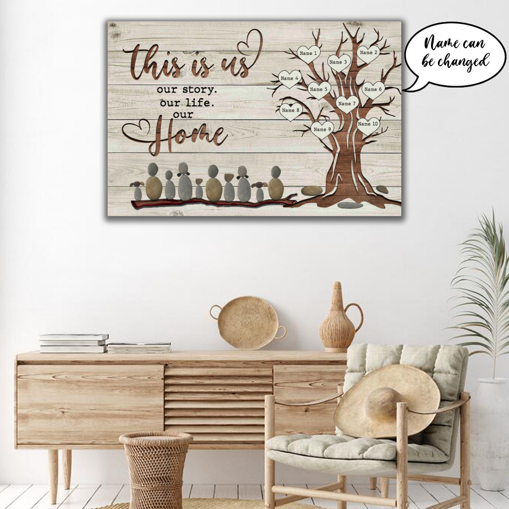 This is us - our life our story our home, Gift for Family Canvas, Personalized Canvas