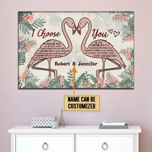 I choose you, Swan couple Canvas, Personalized Canvas