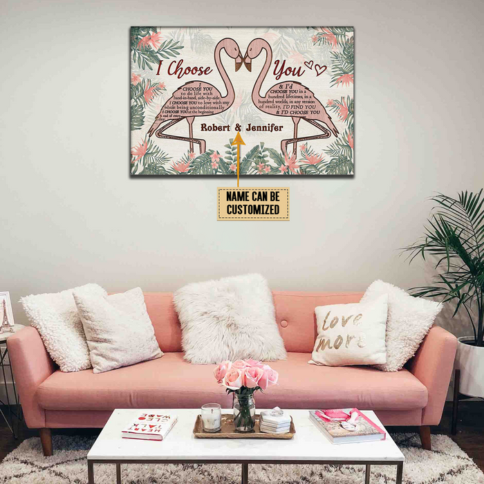 I choose you, Swan couple Canvas, Personalized Canvas