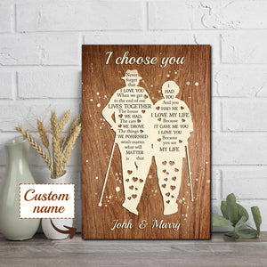 I choose you, never forget that I love you, Couple Canvas, Personalized Canvas