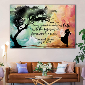 I want to spend the rest of my life with you, Couple Canvas, Personalized Canvas