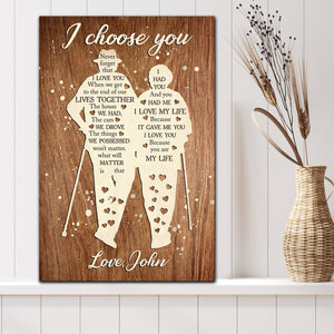 I choose you, never forget that I love you, Couple Canvas, Personalized Canvas