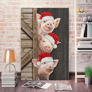 Cute Pigs On Christmas Day, Pigs lover Canvas, Gift Idea Canvas