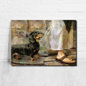 Dachshund Dog And God - Always Beside You, God Canvas, Dog lover Canvas