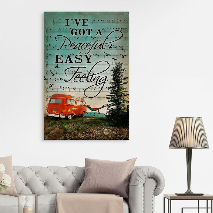 I've got a peaceful Easy Feeling Camping, Music lyrics Canvas