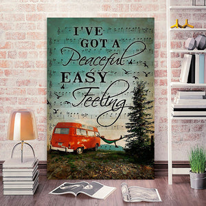 I've got a peaceful Easy Feeling Camping, Music lyrics Canvas