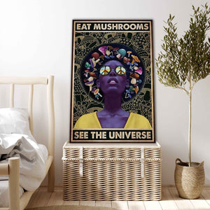 Eat Mushrooms See The Universe, Gift for Her Canvas, Wall-art Canvas