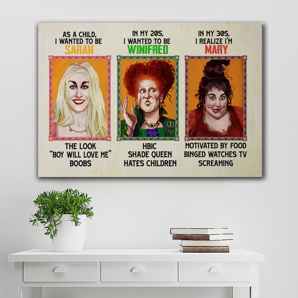 Funny Hocus Pocus Canvas - Halloween Sanderson Sisters, Gift for Her Canvas