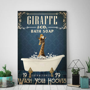 Giraffe Co Bath Soap Wash Your Hooves, Giraffe lover Canvas, Funny Canvas