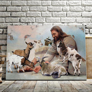 Goat God, Jesus Goat Lover Canvas, Wall-art Canvas