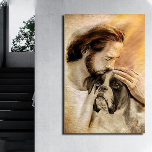 God Loves Boxer - Jesus And The Boxer Canvas, God Canvas