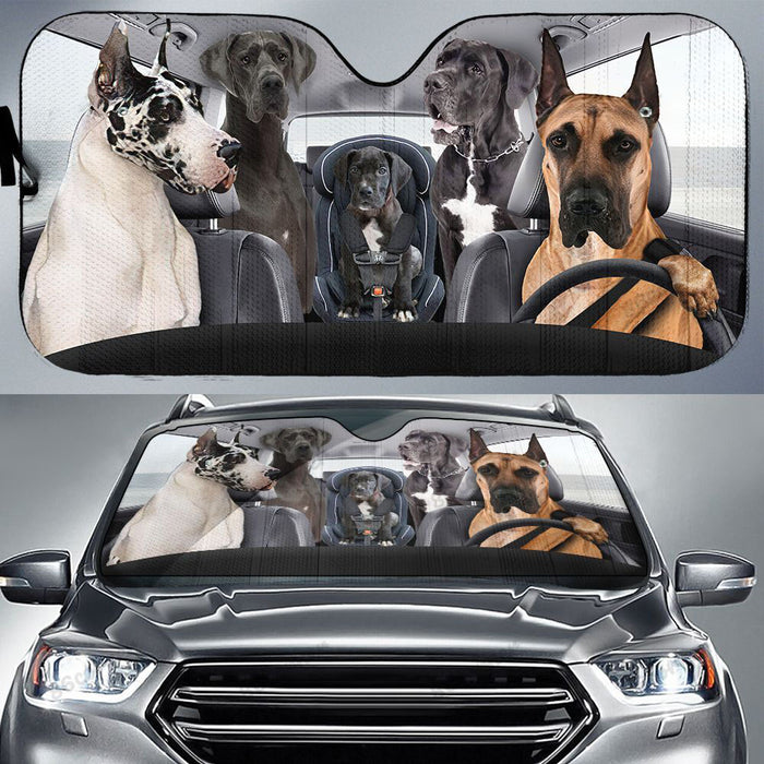 Great Dane Family Car Sunshade