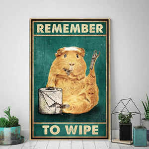 Hamster remember to wipe, Hamster lover Canvas, Funny Canvas