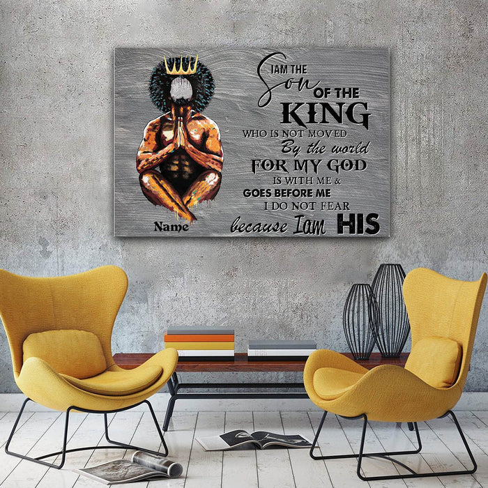 I Am The Son Of The King, Gift for Him Canvas, Personalized Canvas