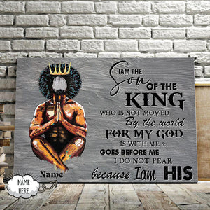 I Am The Son Of The King, Gift for Him Canvas, Personalized Canvas