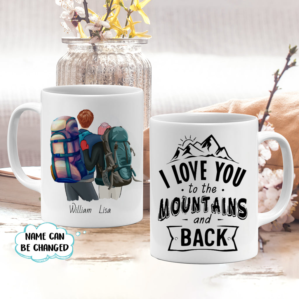 I Love You To The Mountains And Back – Personalized Custom Coffee Mug – Gifts For Couple