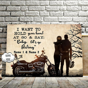 I Want To Hand Hold Your At 80, Couple Canvas, Personalized Canvas