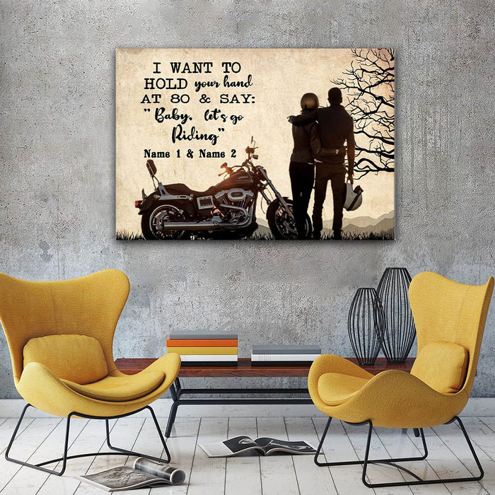 I Want To Hand Hold Your At 80, Couple Canvas, Personalized Canvas