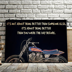 It's Not About Being Better Than Someone Else, Motorbike Canvas, Wall-art Canvas