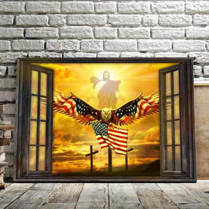 Jesus Eagle In The Sky Have Faith - God And Eagle Outside The Window, Jesus Canvas