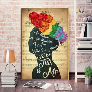 LGBT I am who I'm meant to be this is me, Gift for Her Canvas