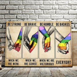 LGBT couple be strong when you are weak horizontal Canvas, Pride Month's Gift Canvas