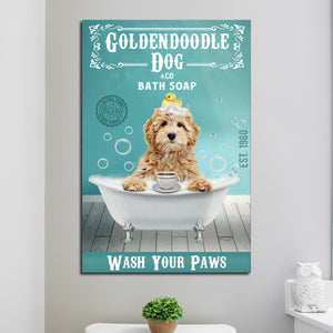 Goldendoodle Dog and Co Bath Soap Wash Your Paws, Dogs lover Canvas