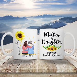 Mother and Daughter forever linked together, Mother and Daughter Mugs, Personalized Mugs