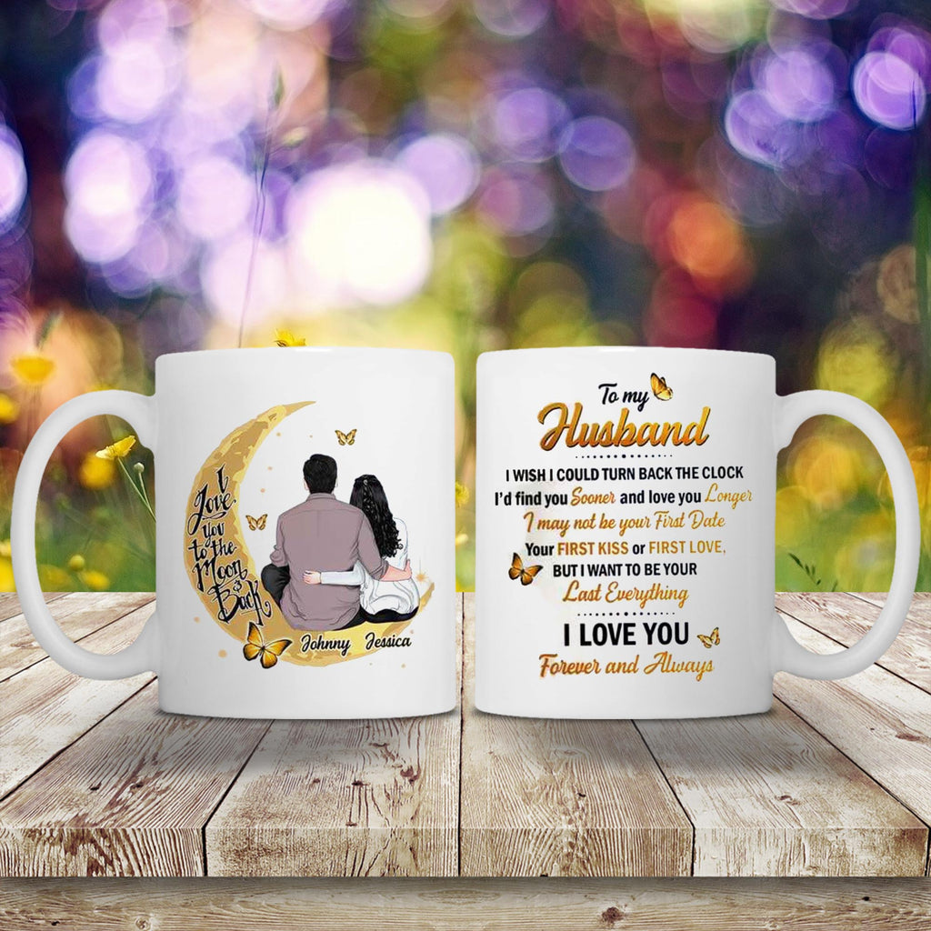 To my Husband, I wish I could turn back the clock, Personalized Mugs, Husband and Wife Mug