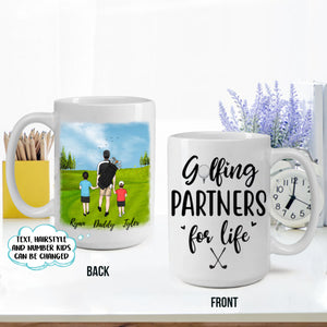 Golfing partners for life, Gift for Dad, Son and Daughter Mugs, Personalized Mugs